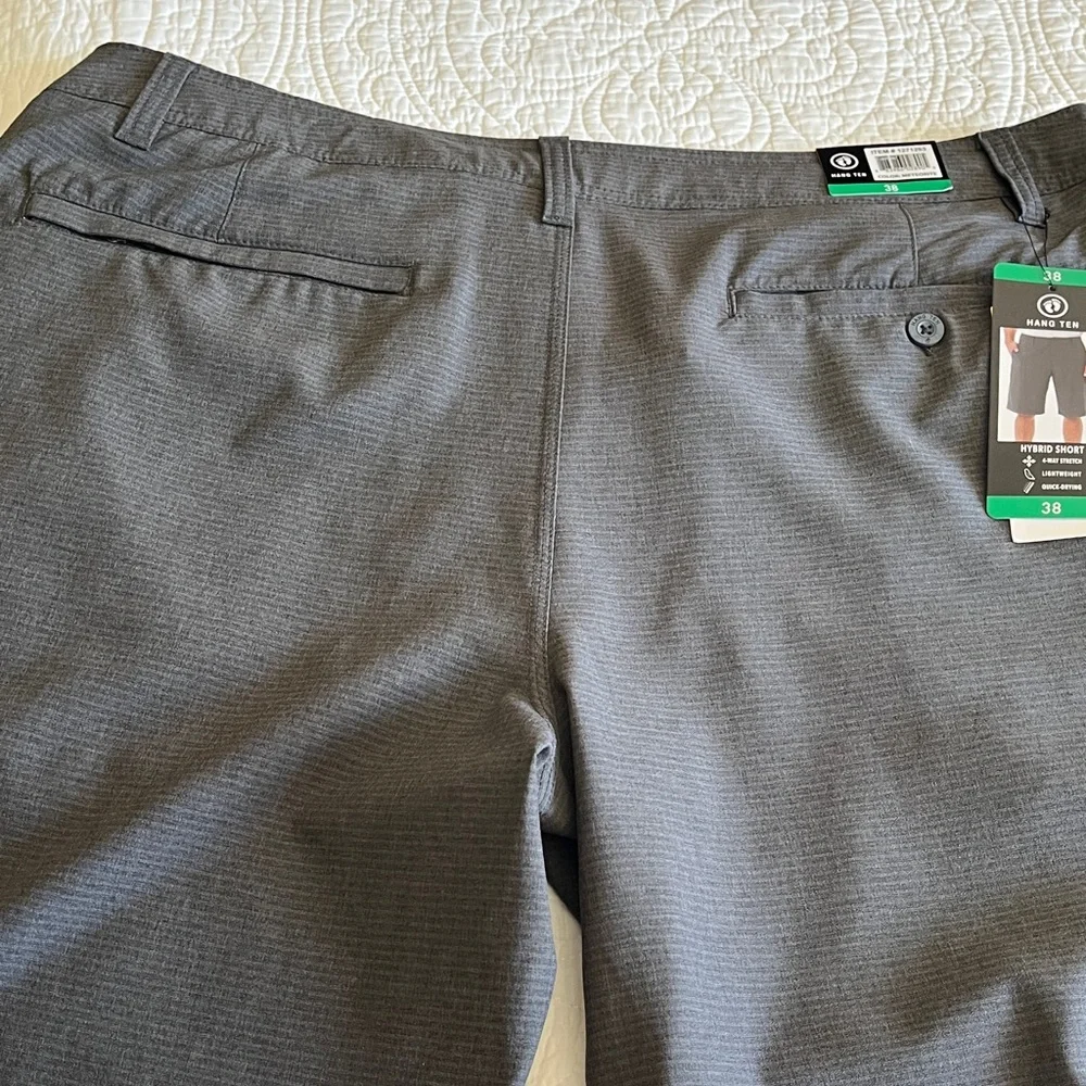 Hang Ten Hybrid Shorts Men's 38‎ Lightweight Quick Dry Stretch Gray